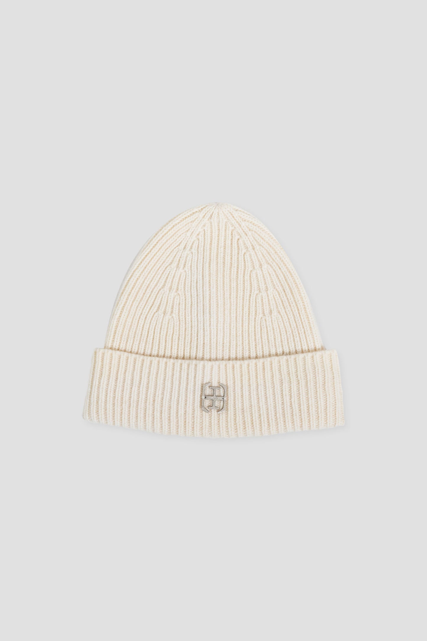 METALLIC LOGO CREAM BEANIE